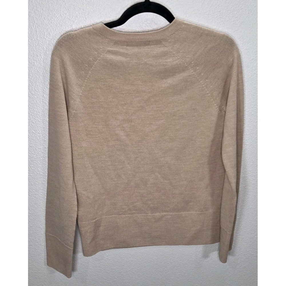 Banana Republic 100% Merino Wool Sweater XS Tan Lightweight Crew Neck - Picture 5 of 5